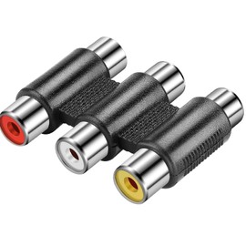 TECHZOCO Triple RCA Female Adapter 3 Way RCA Female Triple RCA Male for Audio and Video 3 x RCA Adapter RCA Coupler Adapter Suitable for Audio and Video