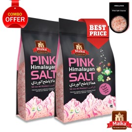 Malka Himalayan Pink Salt Coarse Grain Salt, 4lb (Qty: 2, 2lbs Pouch bags)