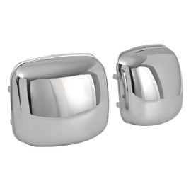 HECASA Front Pair Left&Right Hood Mirror Cover Compatible with 2008-2017 Freightliner Cascadia Front Outside Mirror Cap Trim Plastic ABS Chrome Silvery Driver&Passenger Side