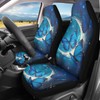 Qiyupavto Butterfly Printed Car Seat Covers Set of 2,Stretch Non-Slip