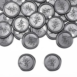 Berirexrion Gray Sealing Wax Sticks - 30 PCs Vintage Botanical Leaves Adhesive Letter Wax Stickers Great for Party Seal Stickers Wedding Baby Shower Thanksgiving Invitations Gift Box Cards Envelope