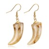 18K Gold Plated Tiger Teeth Stainless Steel Dangle Hook Earrings