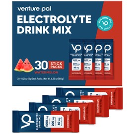 Venture Pal Venture Pal High Sodium Sugar Free Electrolytes Powder Packet - Hydration Packets with Sodium, Potassium & Magneisum | Zero Calories | Vegan | Keto & Paleo Friendly Electrolyte Drink Mix | 30 Stick