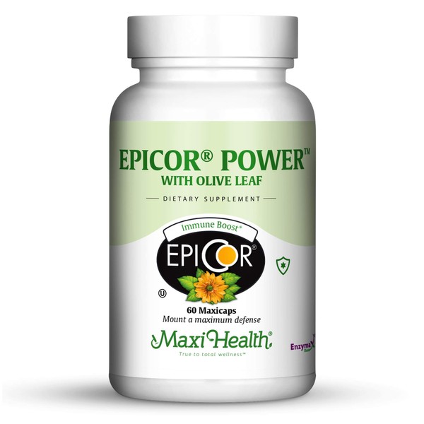 Epicor Power by Maxi Health: EpiCor with Olive Leaf Extract - Processed Brewer's Yeast - 60 Vegetarian Capsules - Kosher
