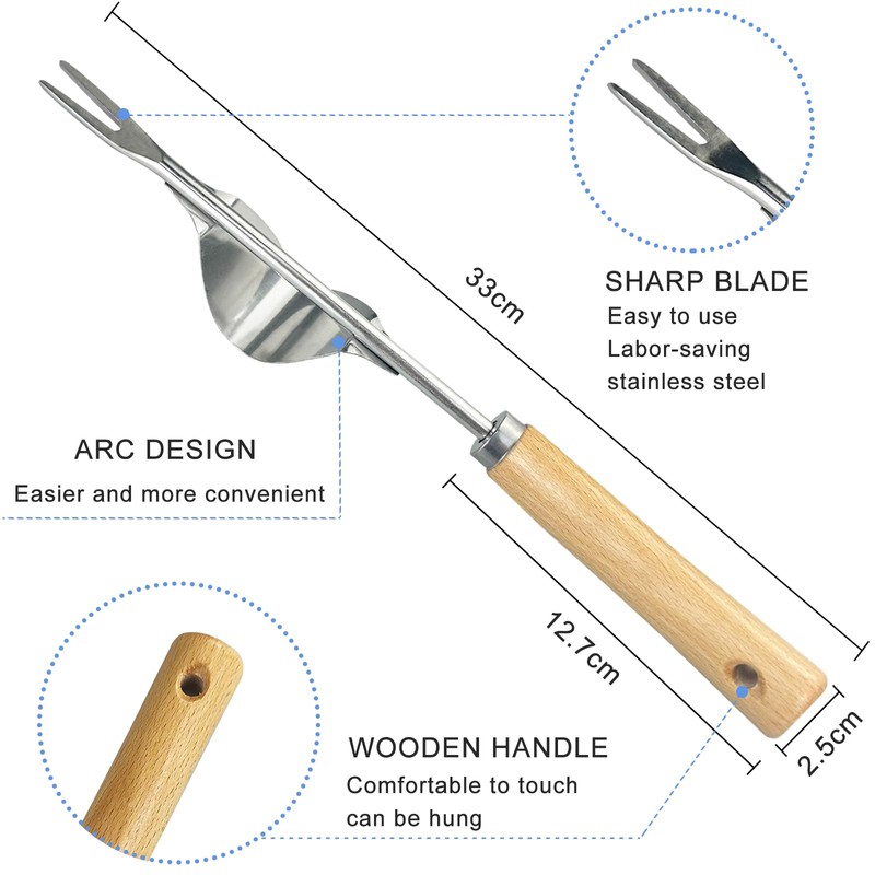 Gentpovth Pack of 2 Stainless Steel Gardening Hand Weed Cutters,