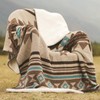 Aztec Throw Blanket with Soft Sherpa Lining, Traditional Southwestern Navajo