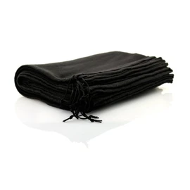 Pack of 10 Cotton Shoe Bags with Drawstring 40 x 30 cm Black TelMo, black