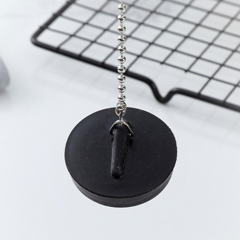 YUXITA Rubber Bath Plug with Chain Drain Stopper Handy Rubber