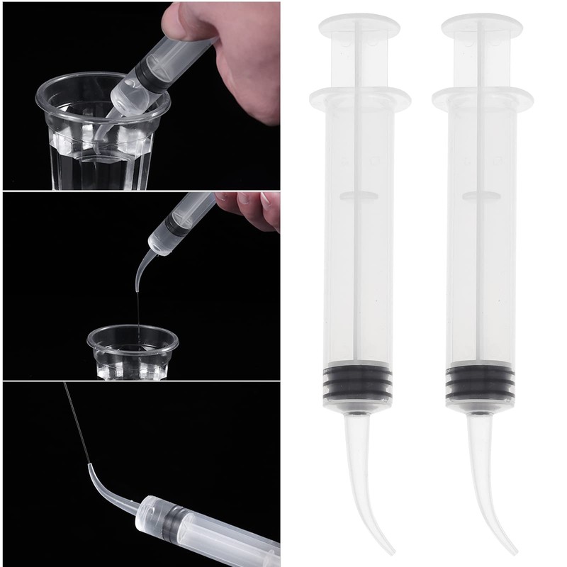 ROSENICE Dental Syringe 4pcs Disposable Dental Irrigation Syringe with Curved