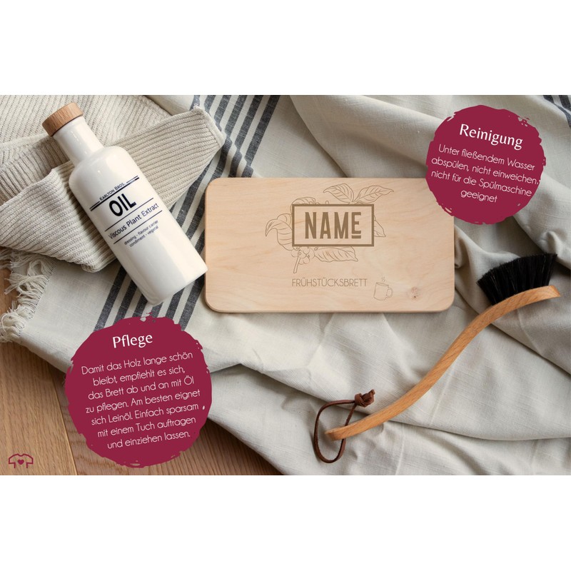 Wooden Breakfast Board – Name Breakfast Board – 22 x