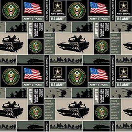 Fleece United States of America Army USA Military Fleece Fabric Print by The Yard oarmy012s