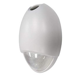 Oval LED Emergency Light with Internal Heater - White Finish