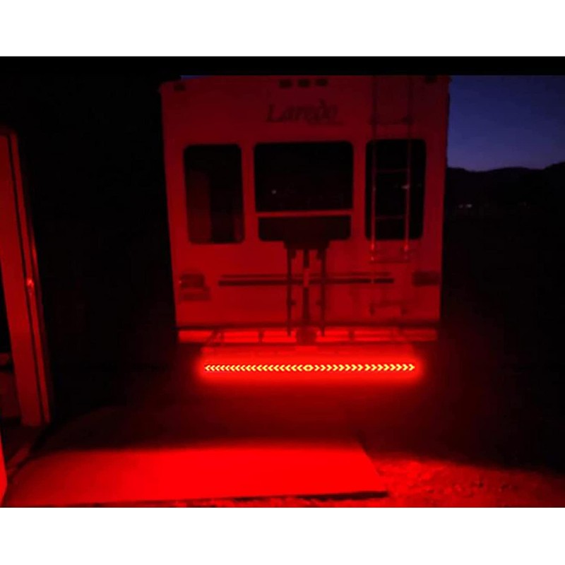 UWDESY 23.7in 5-Row Red White LED Tailgate Light Bar,Red Brake