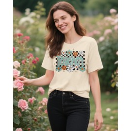 Teacher Life Shirt Teach T-Shirt: Women Back to School Teaching Tees Kindergarten First Day of School Casual Tee Tops Apricot