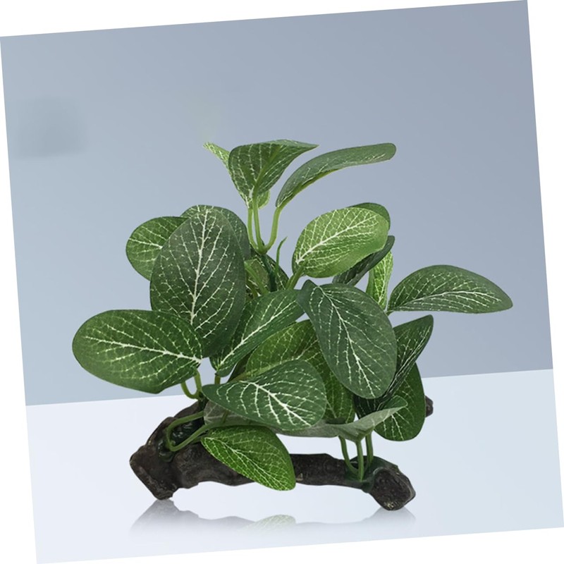 GRIRIW 2Pcs Durable Plastic Aquarium Decorations Betta Leaf Pad Hammock