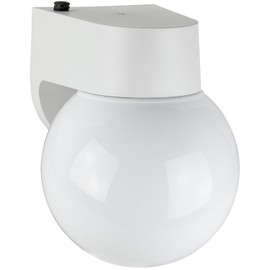 Diodesy- Outdoor Wall Sconce Globe Light Fixture 13W Max 4-Pin G24q1 Base (Bulb Included) 2700K Warm White 900LM Waterproof Exterior Plug-in 1-Light Lantern White Glass for Porch House Front Door