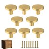 6 Pcs Drawer Knobs, Gold Drawer Handles, Round Cabinet &