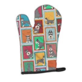 Caroline's Treasures MLM1104OVMT Lots of Schnauzer Oven Mitt Heat Resistant Thick Oven Mitt for Hot Pans and Oven, Kitchen Mitt Protect Hands, Cooking Baking Glove