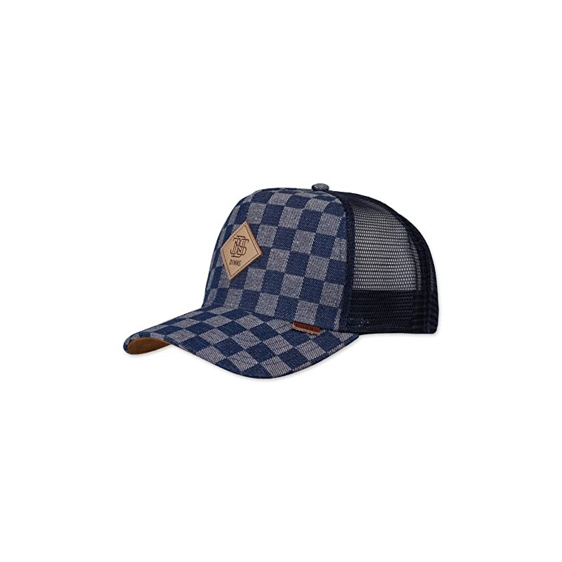 Djinns - Denim Check Trucker Cap Mesh Cap Hat Cap