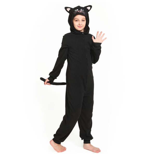 Sincere Party Black Cat Onesie Fleece Cat Costume for Unisex