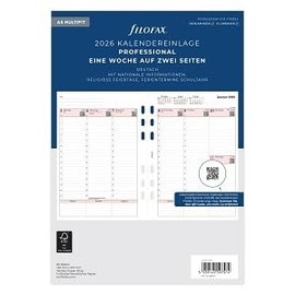 Filofax Kalender A5 Prof.1 Woche auf 2 Seiten (deutsch)2026