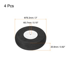 MECCANIXITY RC Airplane Wheels 3" OD x 0.83" T Aircraft Sponge Wheels Foam Wheels Replacement for DIY RC Model Plane 4 Pcs