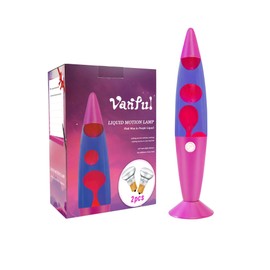 Vanful 16-Inch Liquid Motion Lamp- Pink Base, Purple Liquid, Pink Wax, Beautiful Magma Lamp with 2 packs bulbs for Adults Kids, Night Light for Boys Girls Present Home Bedroom Office Living Room Decor
