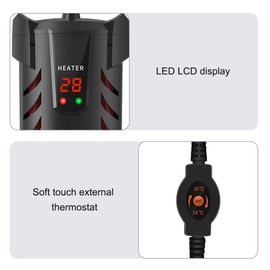 DONGKER Fish Tank Heater, 200W Aquarium Heater with External Controller LED Digital Display Controller Poweroff Protection for 70-120L Turtle Fish Tank