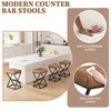 Bar Stools Set of 2, 26" Leather Counter Height Bar