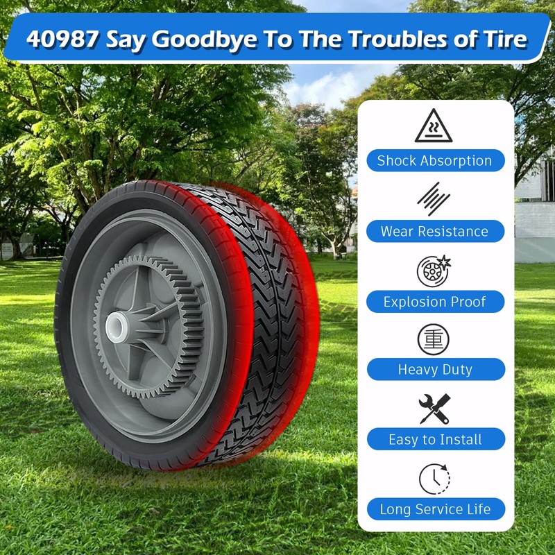 40987 Lawn Sweeper Wheel & Tire Assembly Compatible with Agri-Fab
