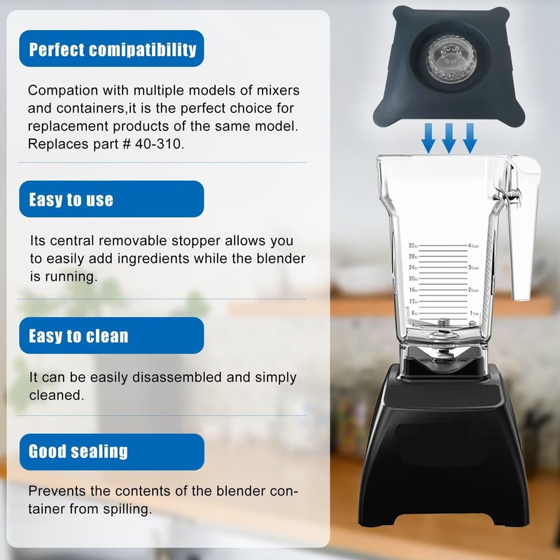 LINGSEE Blender Lid Replacement for Blendtec Commercial Blender Wildside &