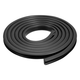 sourcing map U Channel Edge Trim, 6.5ft Length Rubber Guard Seal Strip Edge Protector Fit for 12-13mm Edge, (19/32" W x 23/64" H) Black