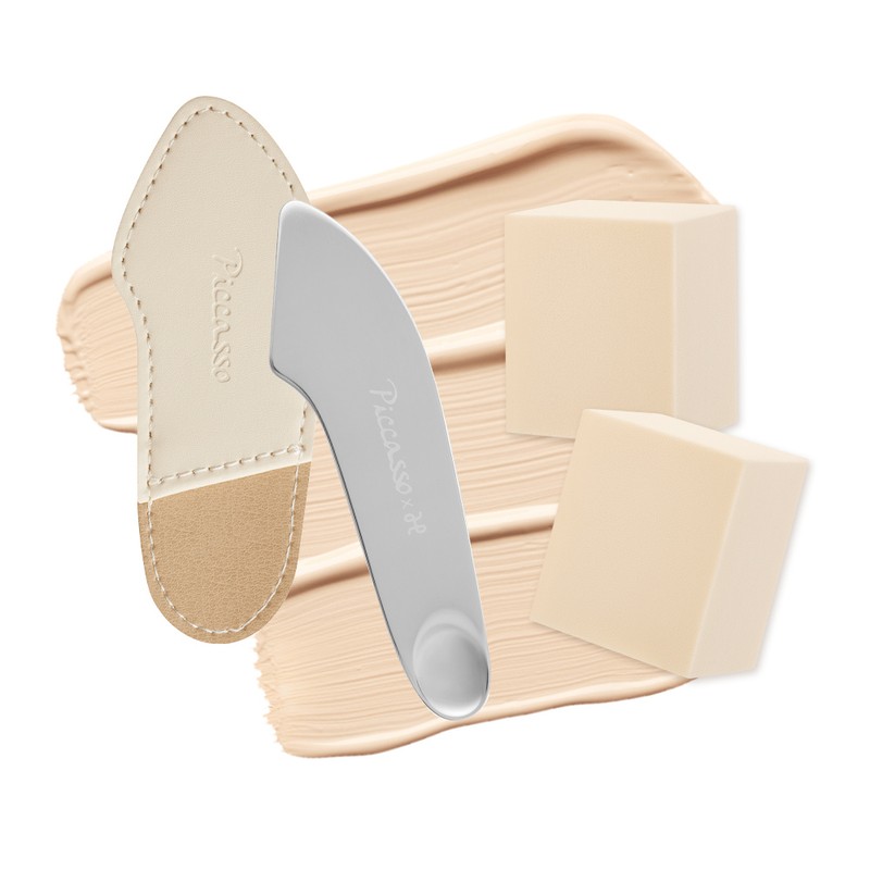 PICCASSO Curved Makeup Spatula - [SET] PICCASSO Two Way Makeup