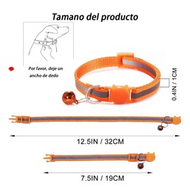 通用 Azuldimen 12 Collares para Gatos con Campanas, luz Reflectante, Material de Nailon, Collares de tamaño Ajustable para Gatitos o Cachorros (12 Colors)