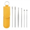 Travel-Friendly Portable Leather Cover Earpick 6-Piece Set / 여행용 간편 휴대 가죽 커버 귀이개 귀청결 6종 세트