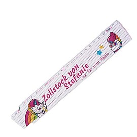 Ruler with name Stefanie and beautiful motif with unicorn - only for real girls - for women | metre measure | link scale printed with name | many names to choose from