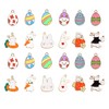 LUBINGSHINE 24pcs Cute Easter Charms Easter Egg Bunny Rabbit Enamel