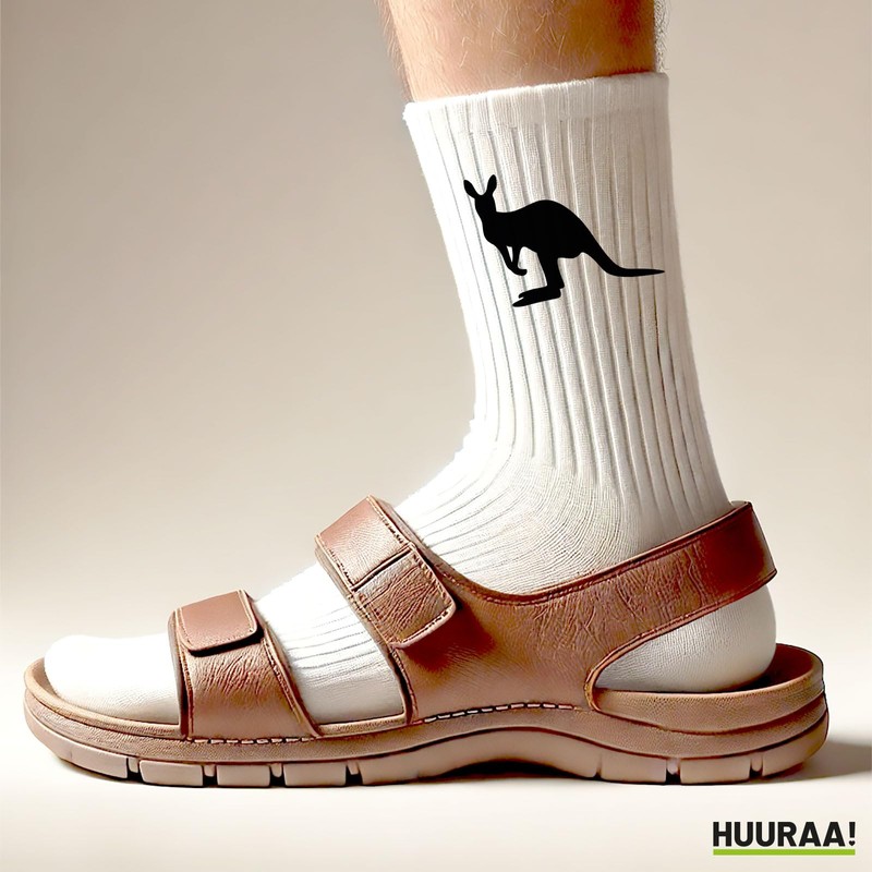 Huuraa Unisex Kangaroo Silhouette Socks Size 4/12 Kangaroo Gift Idea,
