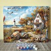 Ruins Seaside House Scenery DIY Paint by Numbers for Adults