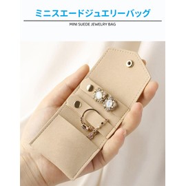 AirAkl Jewelry Pouch, Women's, Portable Jewelry Box, Jewelry Case, Portable, Travel, Necklace, Earrings, Ring Holder, Small Items, Cosmetics, Present (Gray)