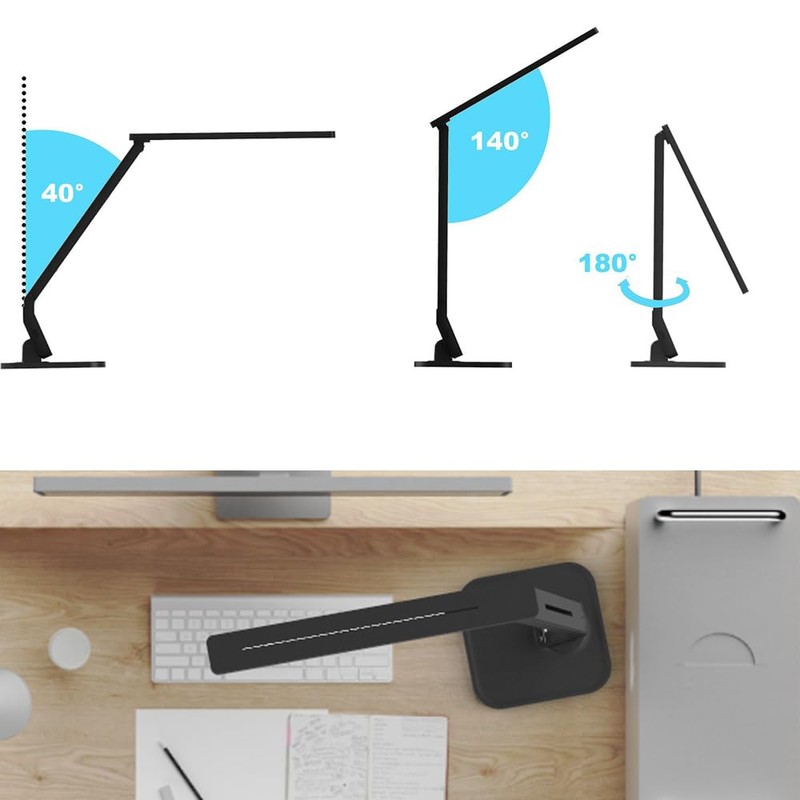 MAGIC LEAVES Desk Lamp, LED Dimmable Reading Light with Adjustable