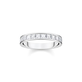 THOMAS SABO TR2358-051-14-56 White Stone Pave Silver Ring Recycled 925 Sterling Silver Cubic Zirconia Size 56, 56, Precious metal, Cubic Zirconia