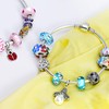 3D Multicolor Flower white Murano glass Lampwork Bead Charm .925
