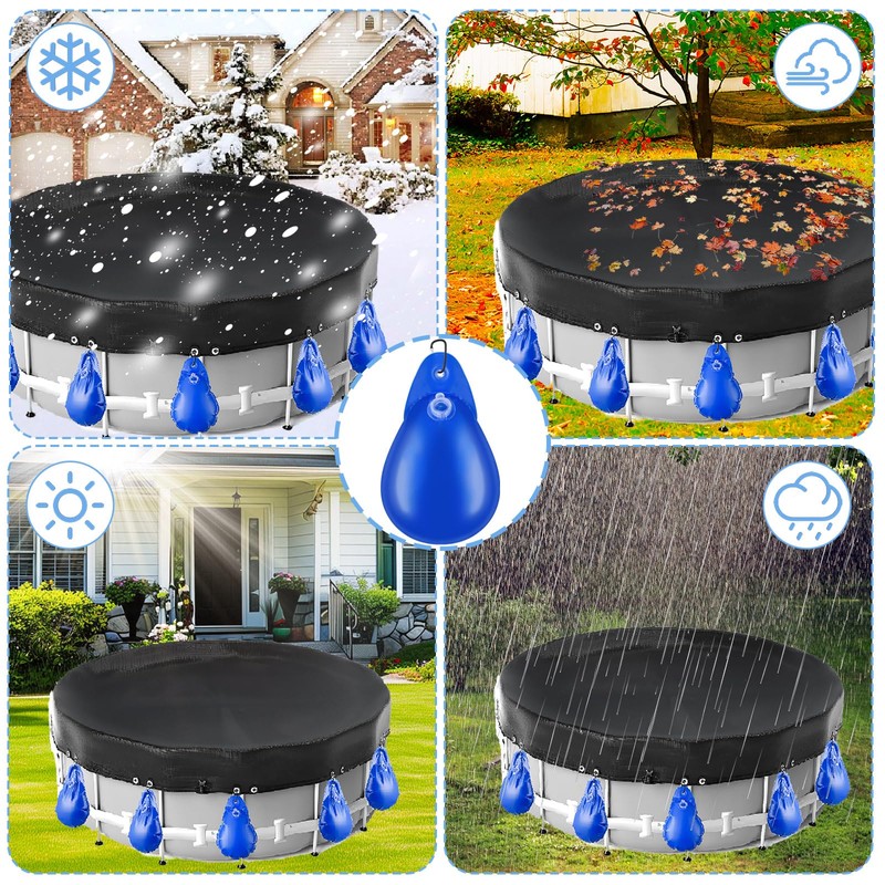 Festanlee 16 Pcs Swimming Pool Cover Weights with Hooks Thick