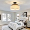 Qgiytp 13" Double Drum 3-Light Semi Flush Mount Ceiling Light