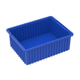 Akro-Mils 33228 Akro-Grid Plastic Slotted Dividable Modu Box Stackable Grid Storage Tote Container, (22-3/8-Inch L x 17-3/8-Inch W x 8-Inch H), (3 Pack), Blue