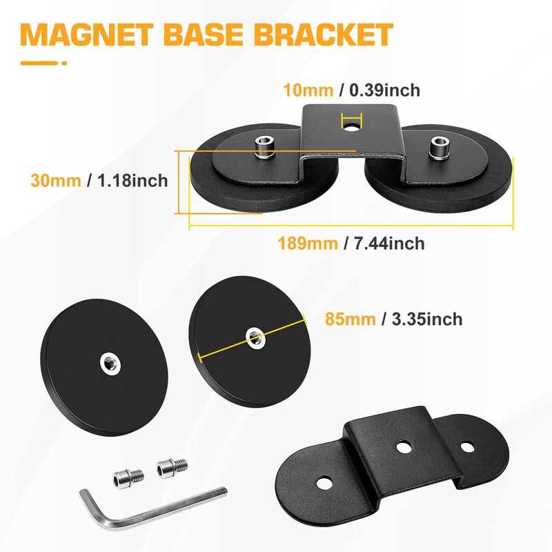 WFPOWER 2 Pack Strong Magnet Base Bracket for Light Bar,