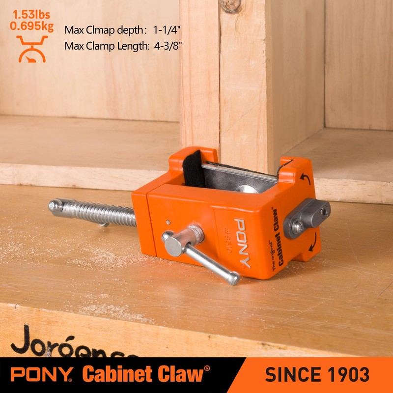 PONY 4-Pack Cabinet Clamps, 8510 Cabinet Claw, Face Frame Clamps