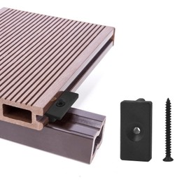 JJWNMLL composite decking clips 100 pcs - 6mm hidden fasteners/plastic fixings for decking,fastener board clip with black screws(100PCS, Composite Decking T Clips Fixing)