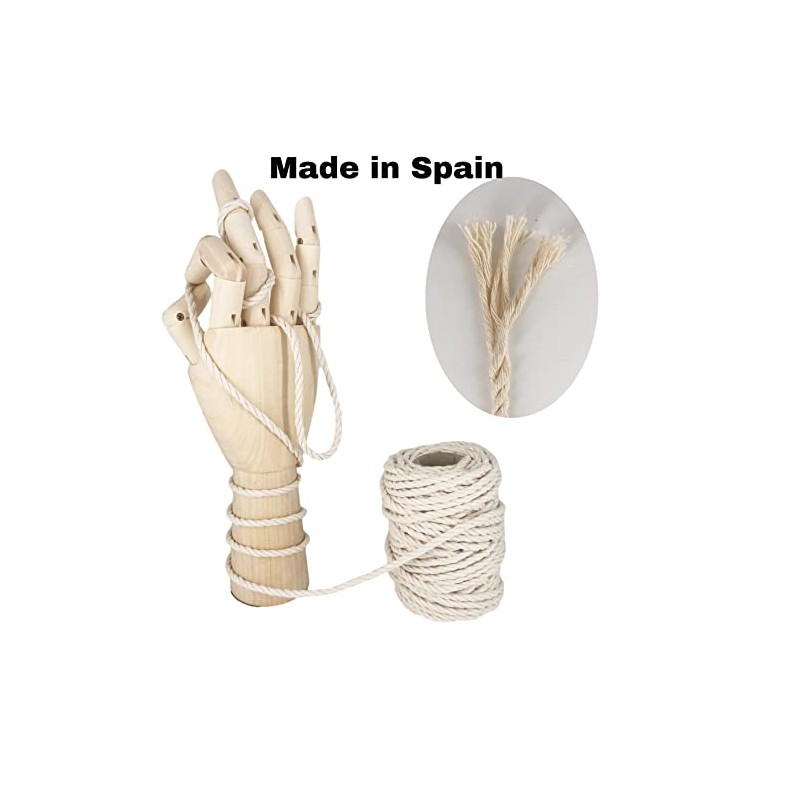 4MM Twisted Cotton Rope. 100% Natural. Strong Cord String for